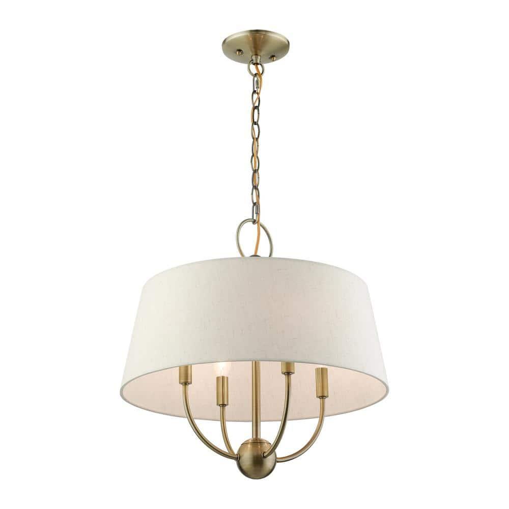 Livex Lighting Cartwright 4 - Light Pendant in  Antique Brass