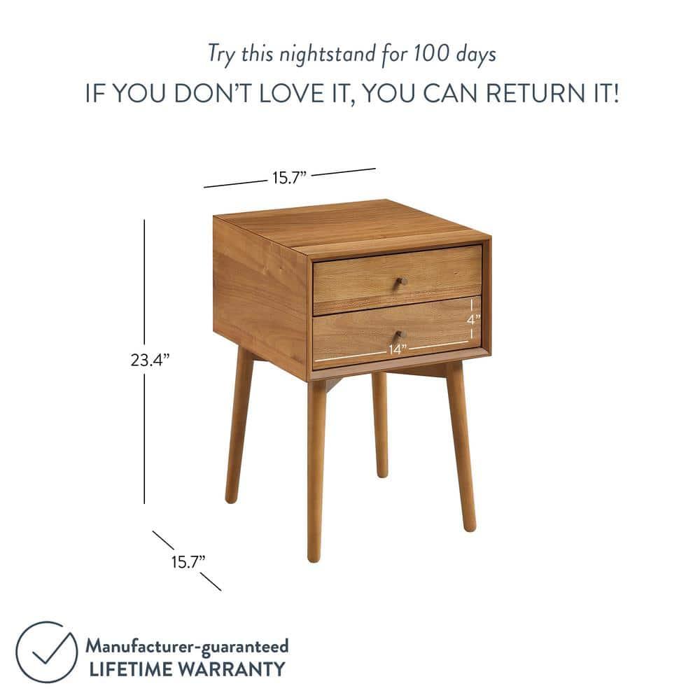 Harper 2-Drawer Wood Nightstand with Storage