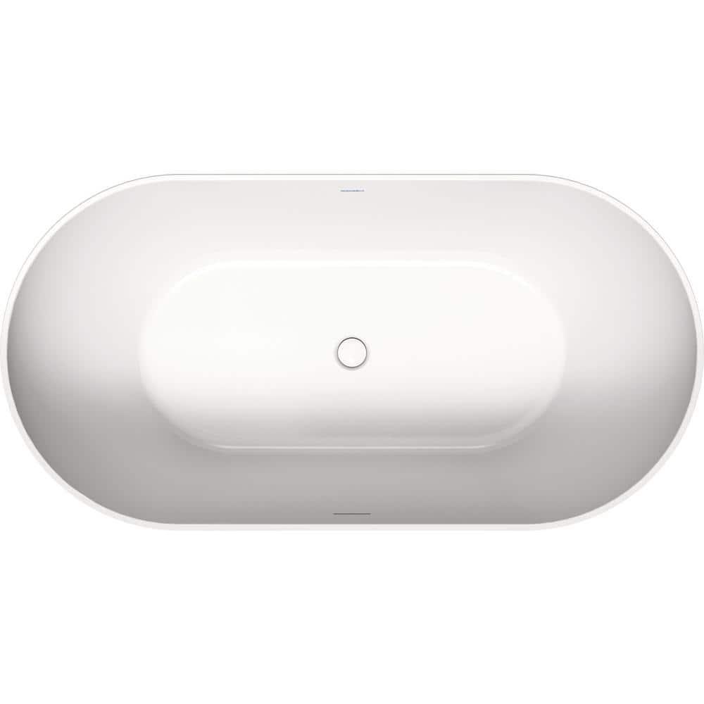 58" x 30" Freestanding Soaking Acrylic Bathtub