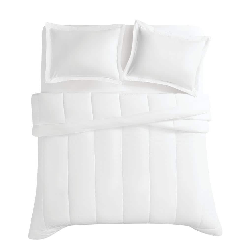 Brooklyn Loom 3pc King Oversized Percale Comforter Set White