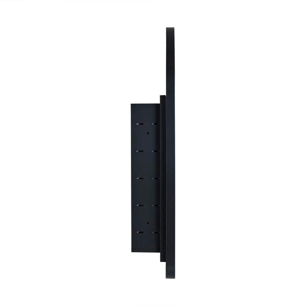 TEHOME 20 in. W x 30 in. H Arched Metal Framed Recessed Medicine Cabinet with Mirror and Shelves for bathroom in Black