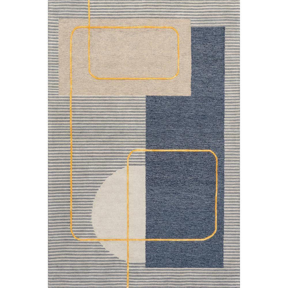 Nuloom Shelley Abstract Striped Wool Indoor Area Rug, 4' x 6', Blue