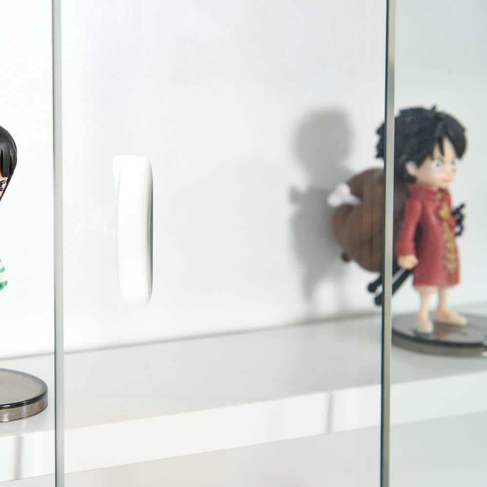 3.75 in. x 31.5 in. x 23.5 in. White Floating Decorative Wall Shelf with Brackets and 4-Adjustable Shelves