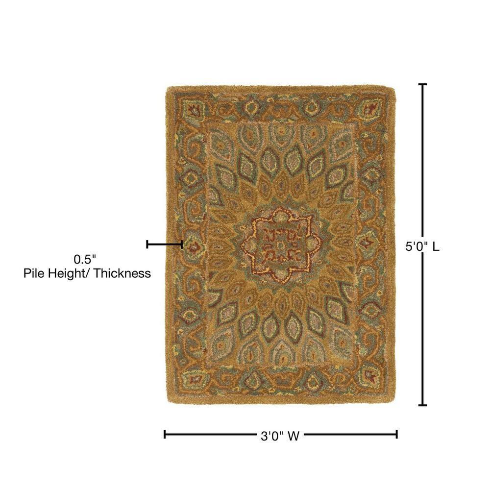 Heritage HG914 Hand Tufted Area Rug - Light Brown/Grey - 3'x5' - Safavieh.