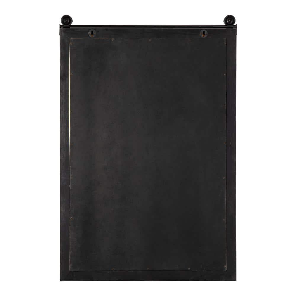 Kate and Laurel Cates Modern Farmhouse Barn Door Wood Framed Galvanized Metal Magnetic Memo Board, Rustic Brown