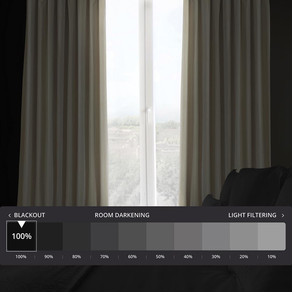 Exclusive Fabrics  Signature Extra Wide Blackout Velvet Curtains (1 Panel) - Luxurious Blackout Drapes Neutral Ground 100 x 84 84 Inches