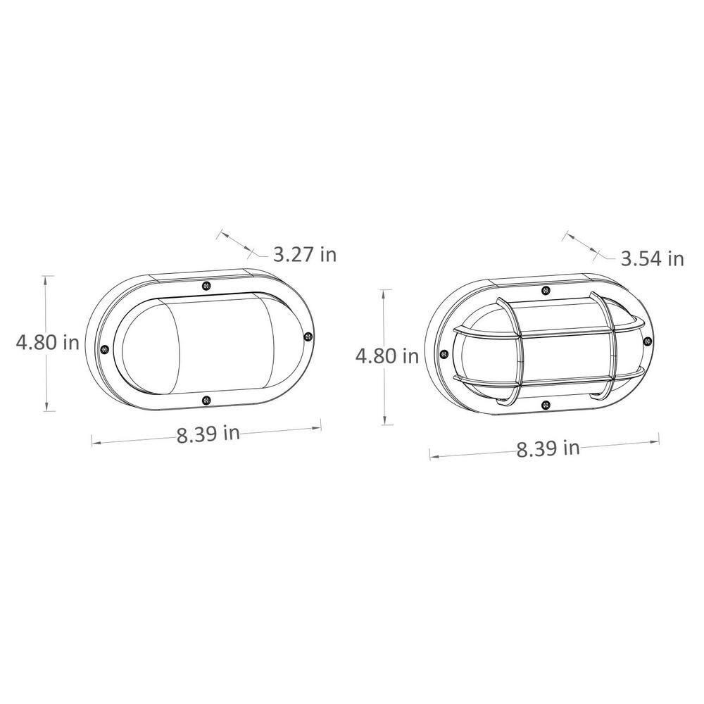 Coastal San Diego White Outdoor Integrated LED Bulkhead Wall Lantern