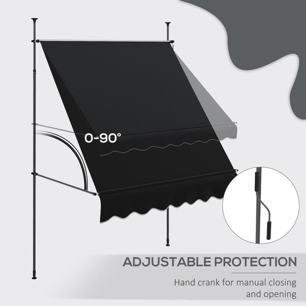Outsunny D Polyester Cover Retractable Patio Awning