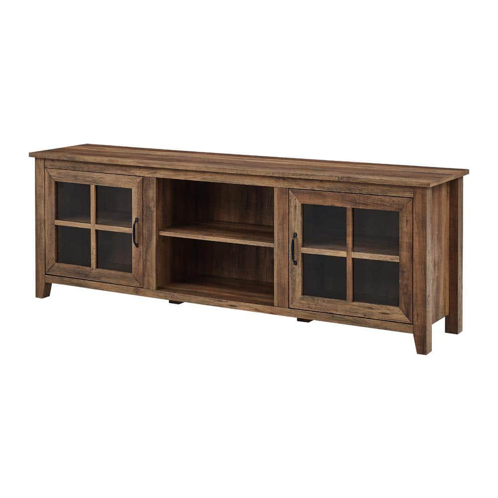 Rustic Oak 70" Farmhouse TV Stand with Cabinet