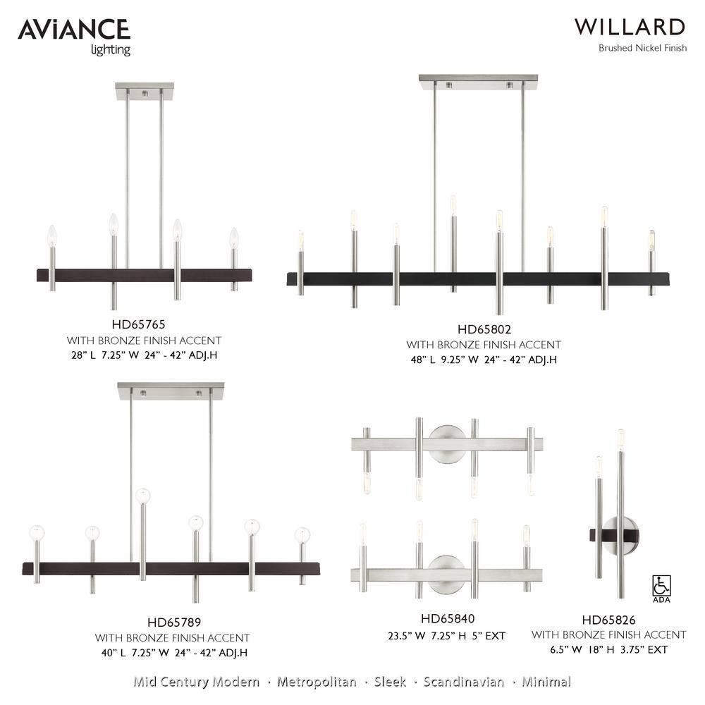 Livex Lighting Denmark 4 - Light Vanity in  Brushed Nickel