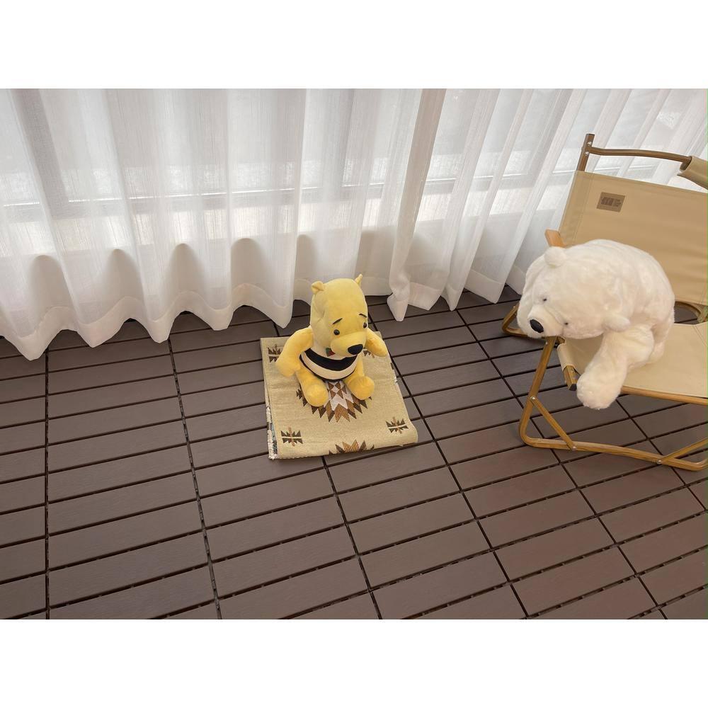 BVNECXP Plastic Interlocking Deck Tiles,44 Pack Patio Deck Tiles,12"X12" Square Waterproof Outdoor All Weather Use, Patio Decking Tiles For Poolside Balcony Backyard