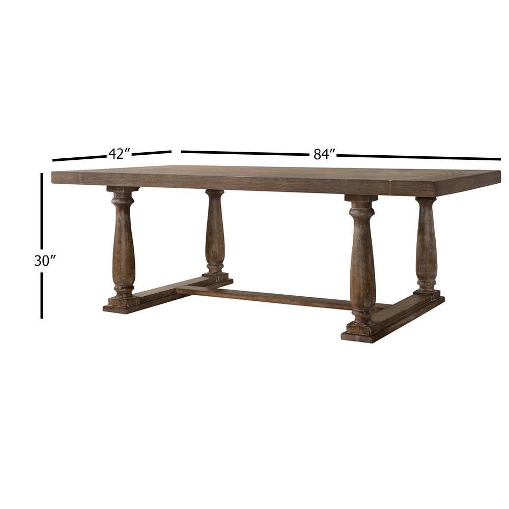 Rectangular Bernard Dining Table - Weathered Oak