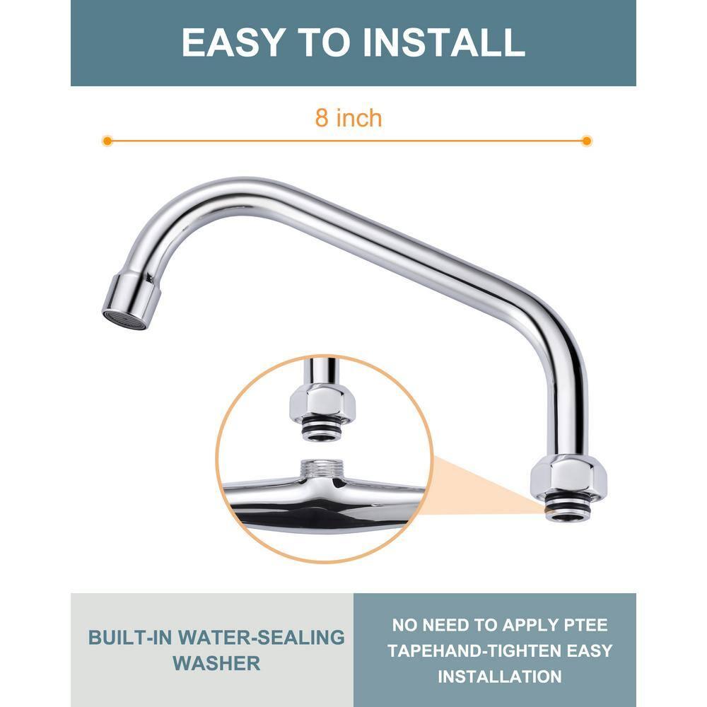 8" Faucet Swing Spout Replacement In Polished Chrome-G3/4 Internal Thread