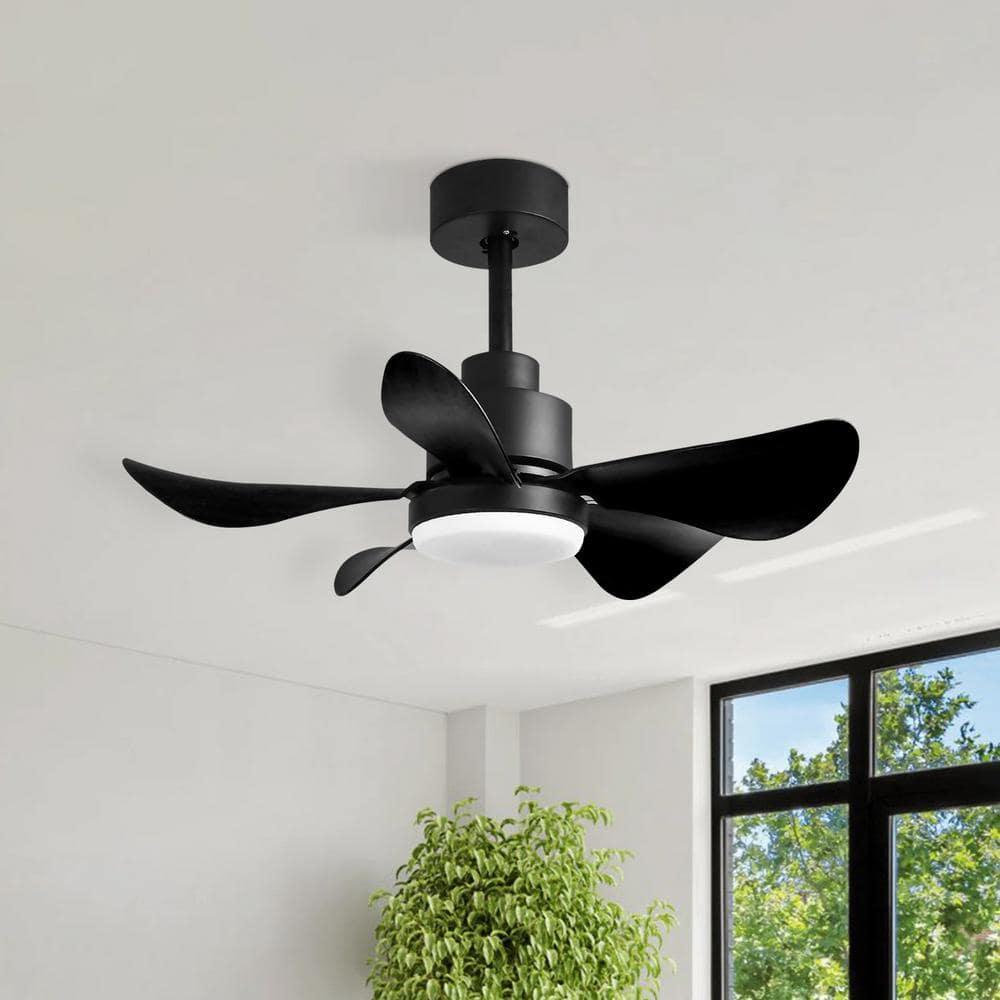 Acpouw 28' Ceiling Fans with Lights and Remote/APP Control, Low Profile Ceiling Fans with 5 Reversible Blades 3 Colors Dimmable 6 Speeds Ceiling Fan for Bedroom Kitchen