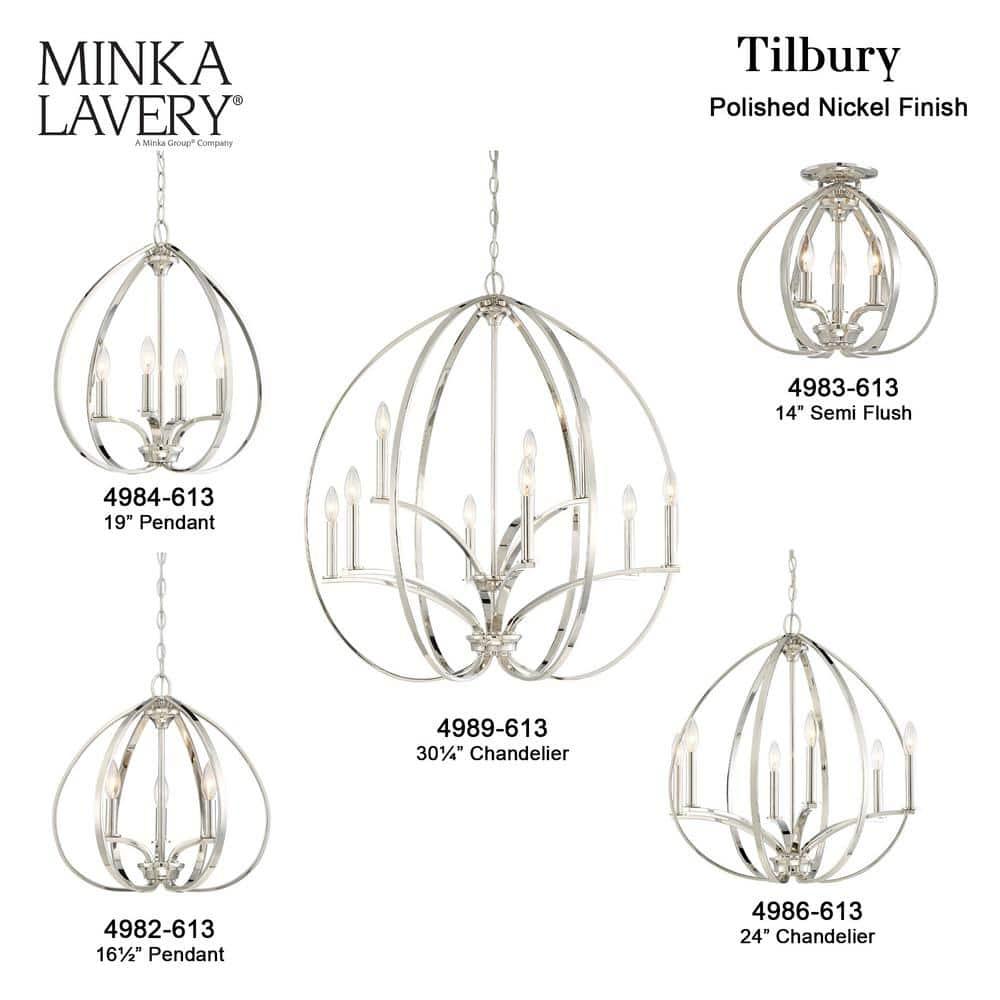 Minka Lavery Tilbury Polished Nickel Finish Chandelier