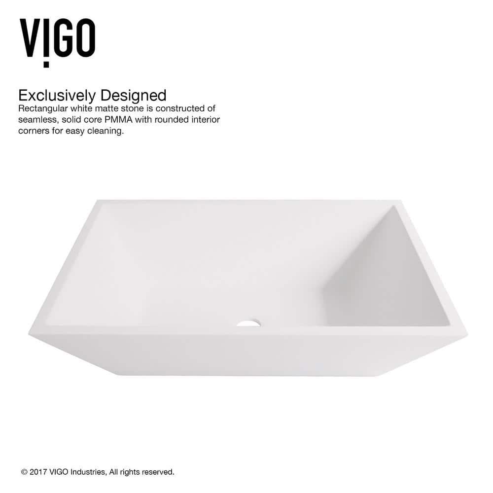 Vinca 18" L x 14" W x 5" H Matte White Handmade Rectangular Vessel Bathroom Sink