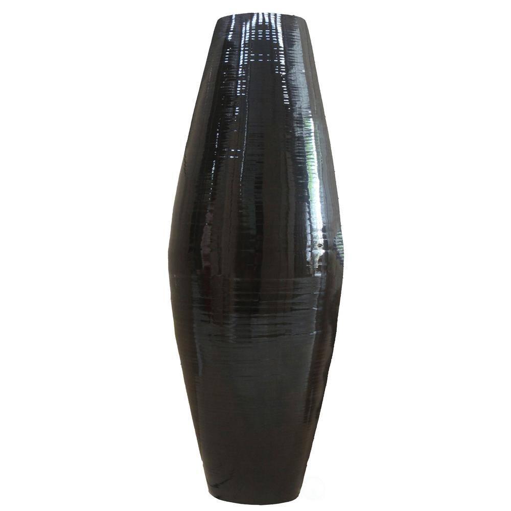 Uniquewise Tall Bamboo Floor Vase Cylinder, for Dining, Living Room, Entryway Decoration, 37 Inch Black