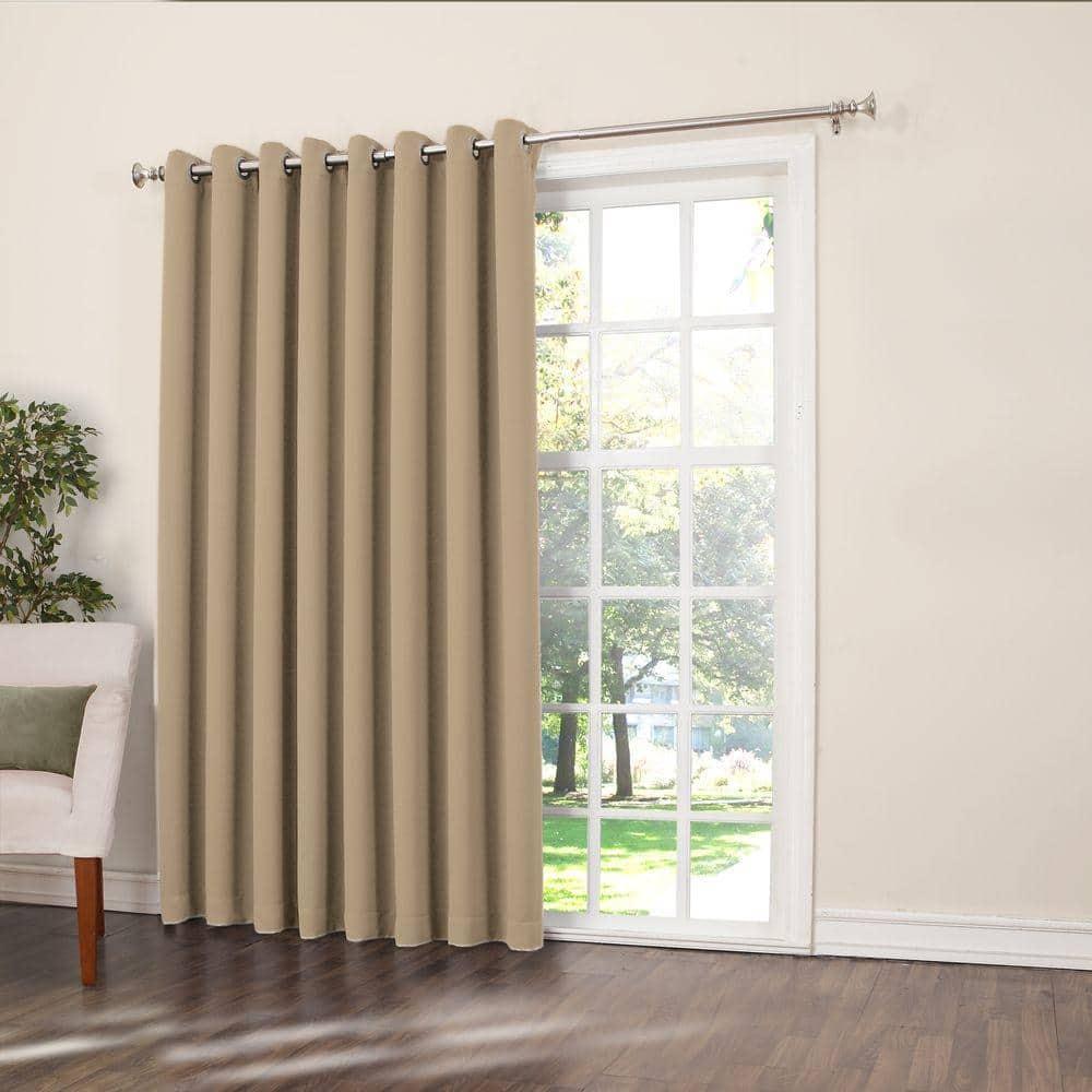 Sun Zero Bartlett Grommet Room Darkening Extra Wide Patio Curtain Panel, 100"X84", Taupe
