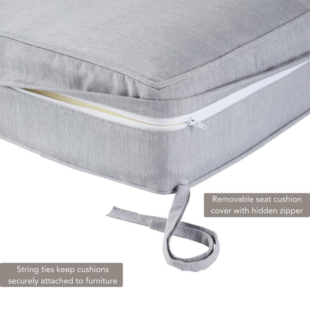 Sunbrella 2-Piece Outdoor Deep Seat Cushion Set in Canvas Granite