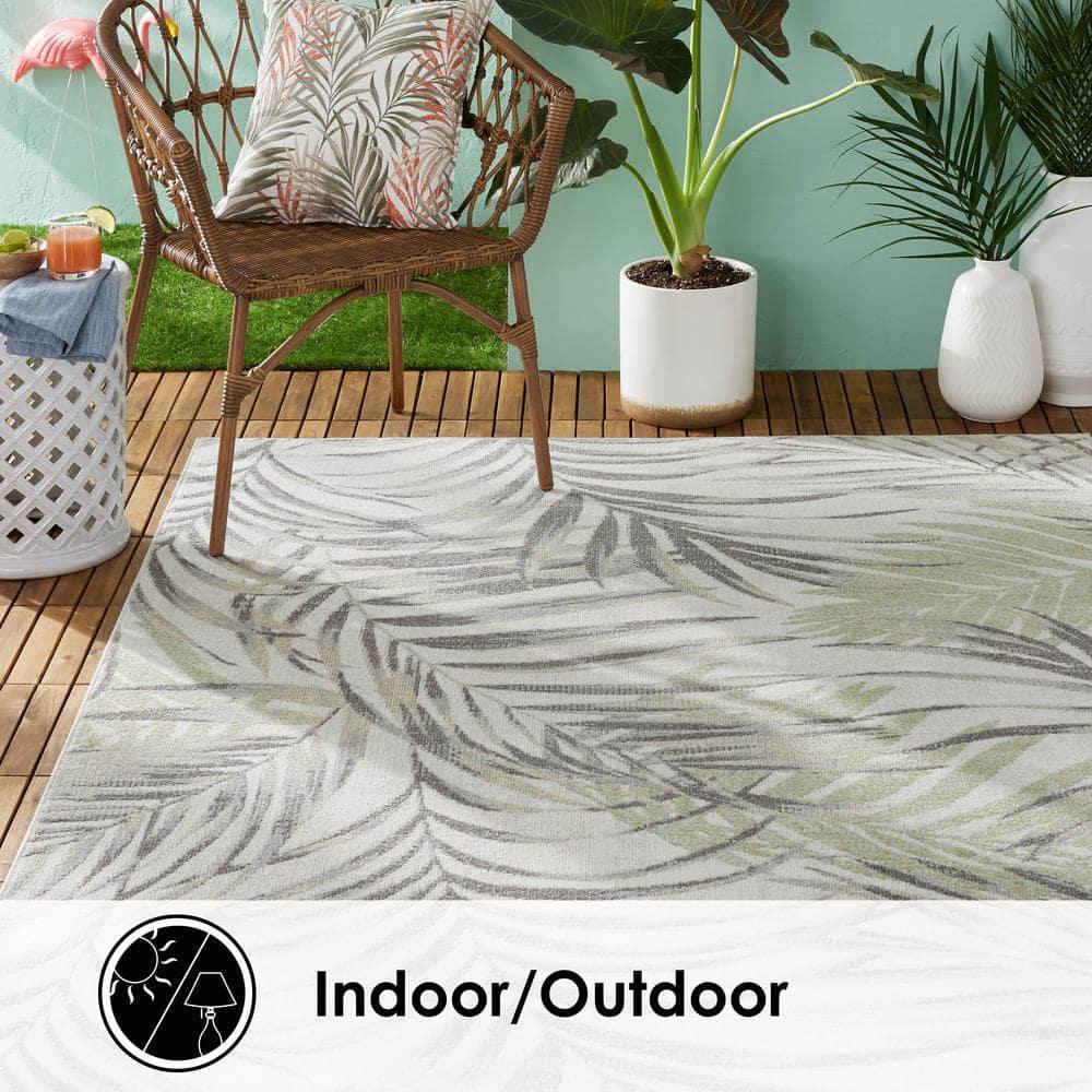 Tommy Bahama Malibu Palm Springs Coastal Indoor/Outdoor Area Rug, Ivory/Green