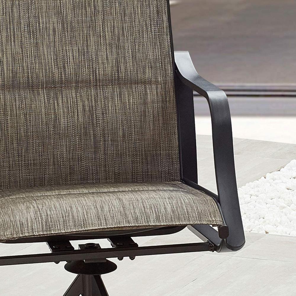 Techmilly Outdoor Dining Chairs , Patio Swivel Chairs Set of 2, Support 400lbs , Dark Grey