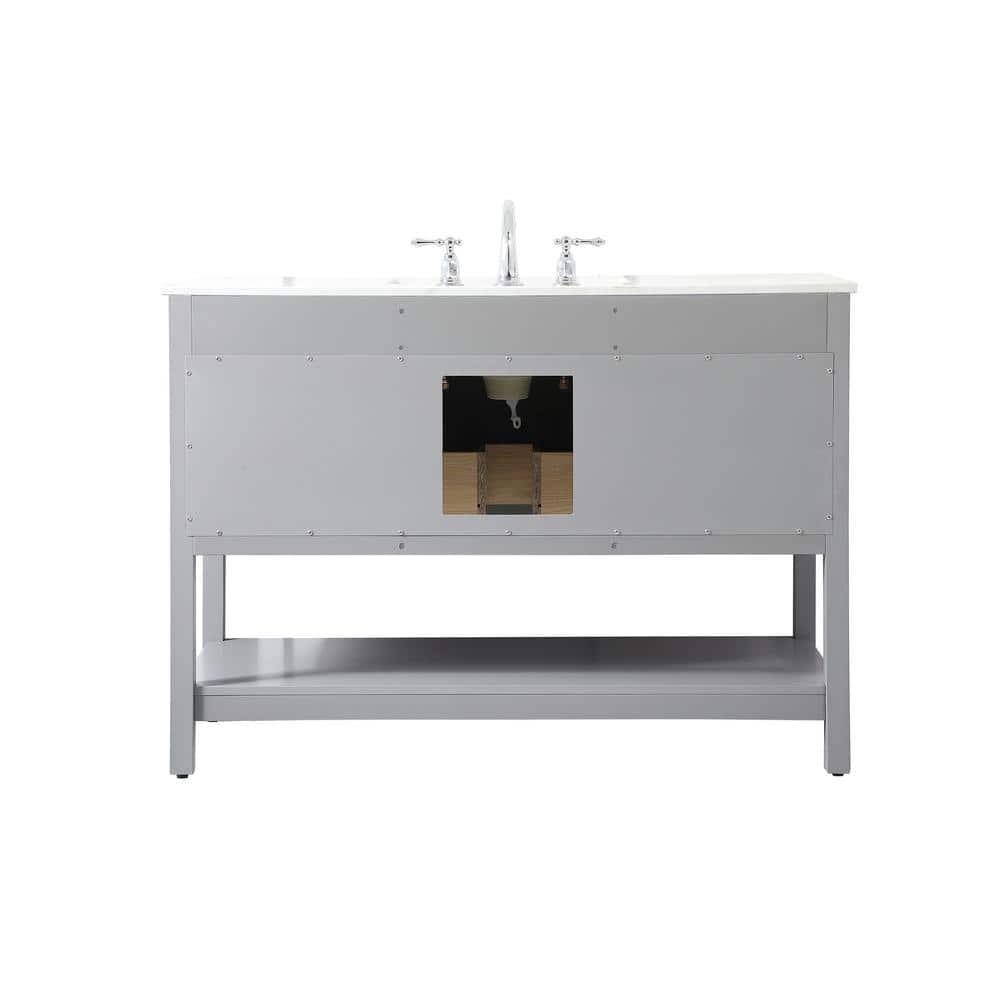 Elegant Decor Sinclaire 48" Aluminum Alloy & MDF Single Bathroom Vanity in Gray