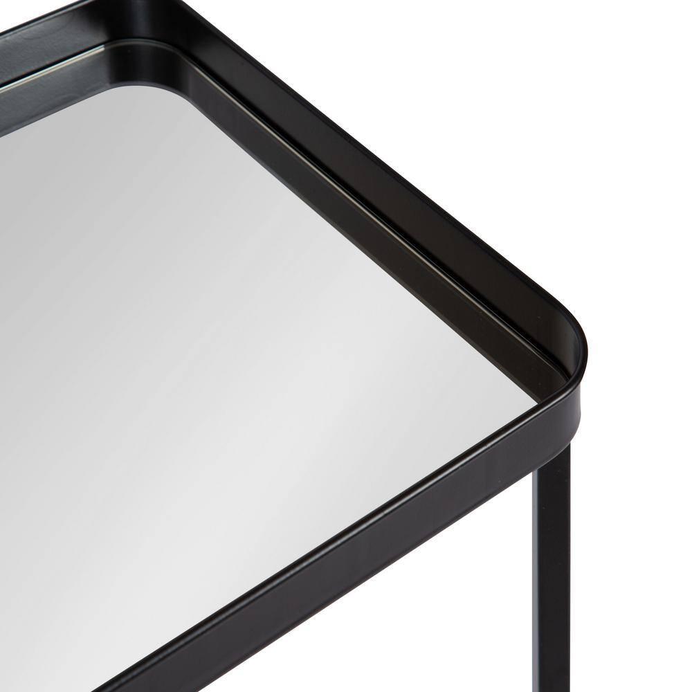 Kate and Laurel Celia Rectangle Metal Side Table, 18x12x26, Black