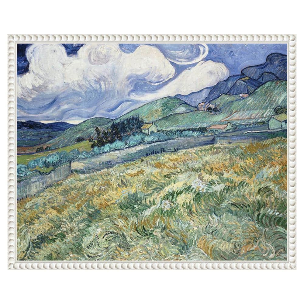 Amanti Art 20"x16" Van Gogh Landscapes with Clouds II by Vincent van Gogh Framed Canvas Wall Art Print