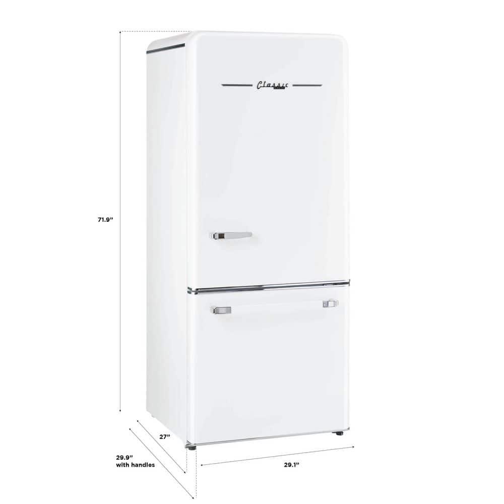 Unique Appliances Classic Retro 30" Frost-Free 17.7 cu. ft. Energy Star Certified Bottom Freezer Refrigerator UGP-510L W AC