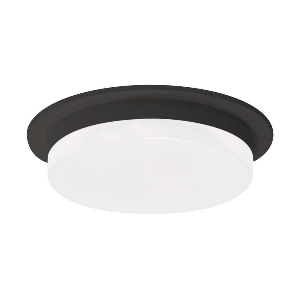 Stockton Slim Black Aluminum LED Drum Flush Mount