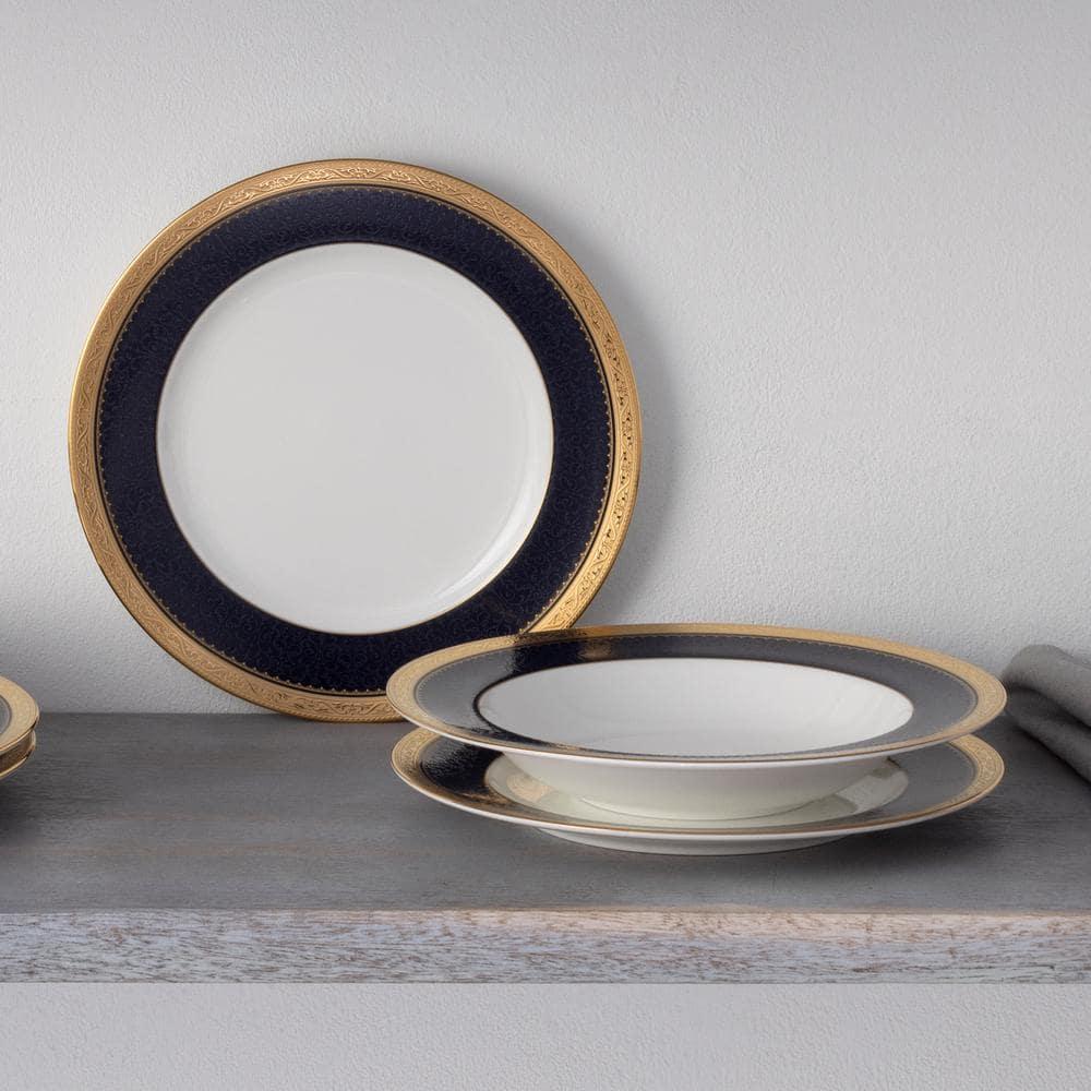 Noritake Odessa Cobalt Gold 12-Piece Dinnerware Set, Service for 4