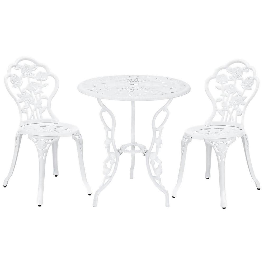 SunnyDaze Decor 2 - Person Metal Patio Dining Set with Round Table