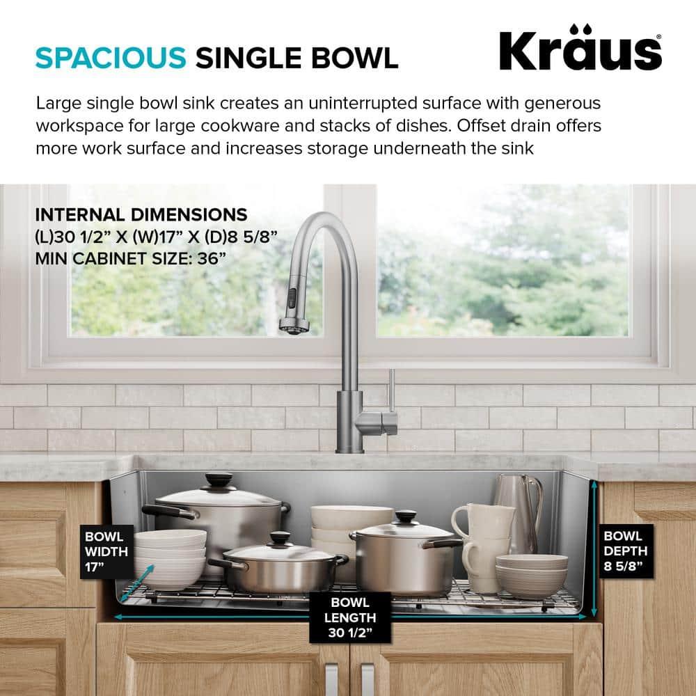 KRAUS Fairlane Undermount 18-Gauge Stainless Steel Kitchen Sink