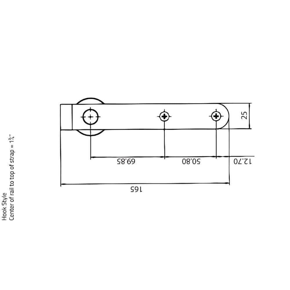 Hook Mini Standard Single Track Barn Door Hardware Kit