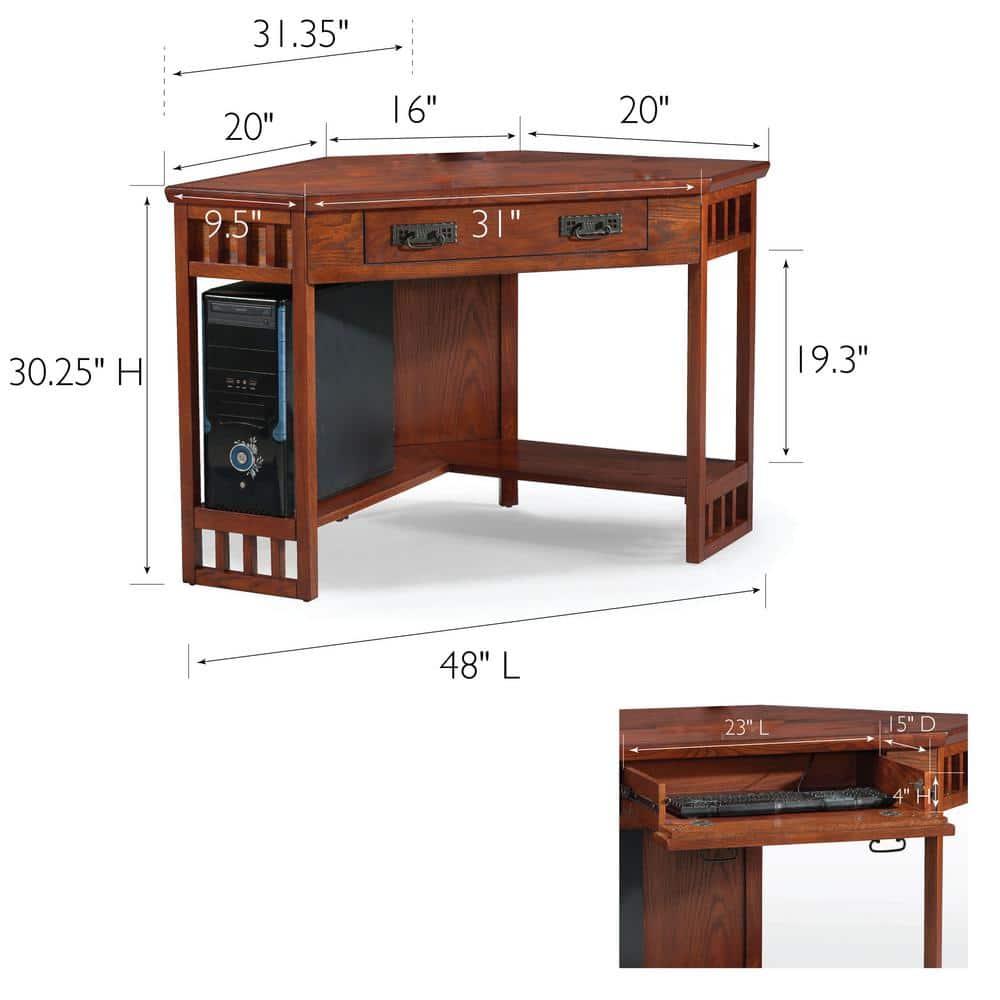 Mission Corner Computer Desk in Mission Oak
