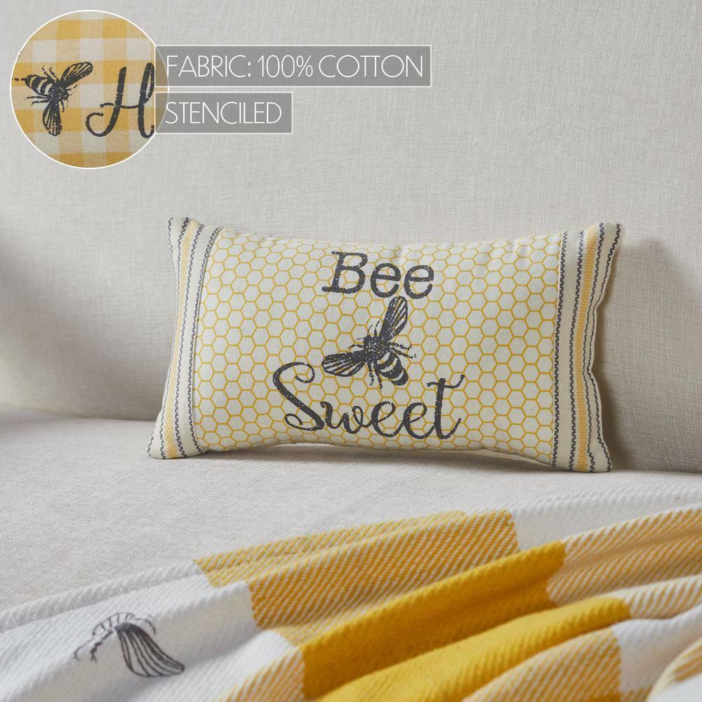 VHC Brands Buzzy Bees Bee Sweet Pillow 7x13