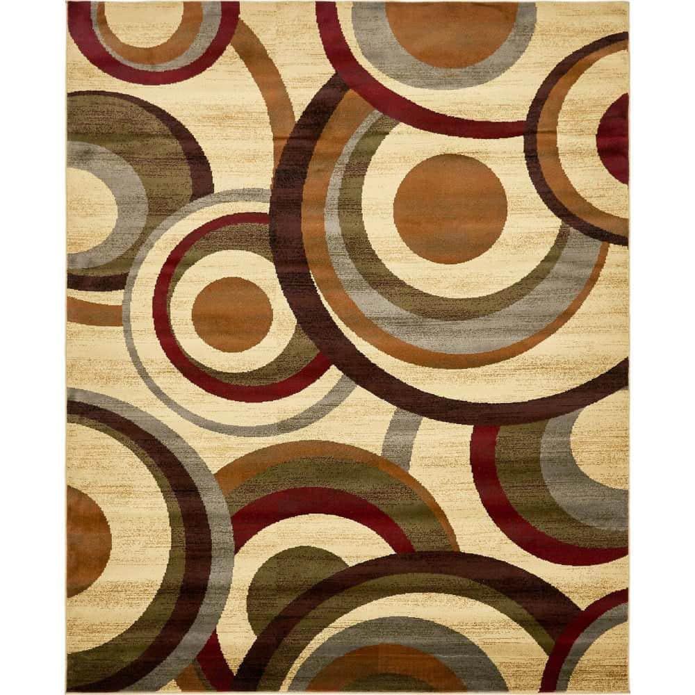 Unique Loom Barista Collection Area Rug - Kona (7' 10" x 10' Rectangle Beige/Black)