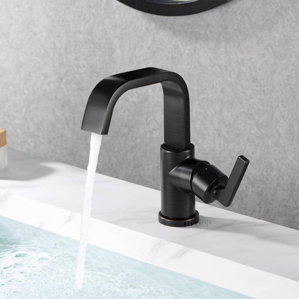Single Hole Bathroom Faucet with Drain Assembly