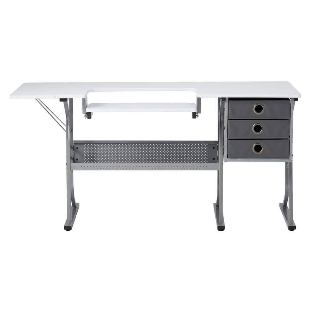 60.25'' x 23.75'' Sewing Table with Sewing Machine Platform