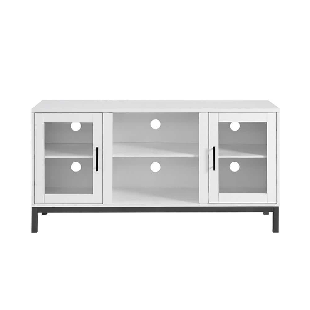 Walker Edison Modern 2-Door TV Stand for TVs up to 58", White