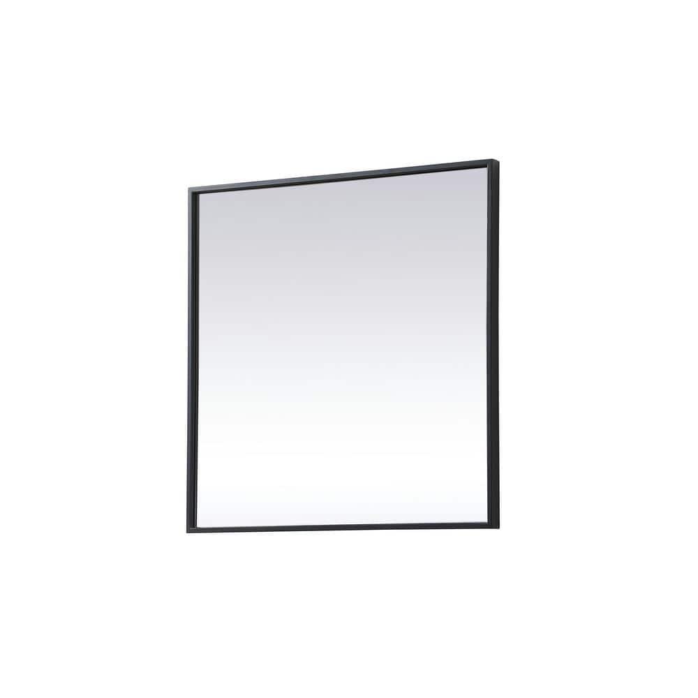 Elegant Lighting Metal Frame Square Mirror 24 inch in Black