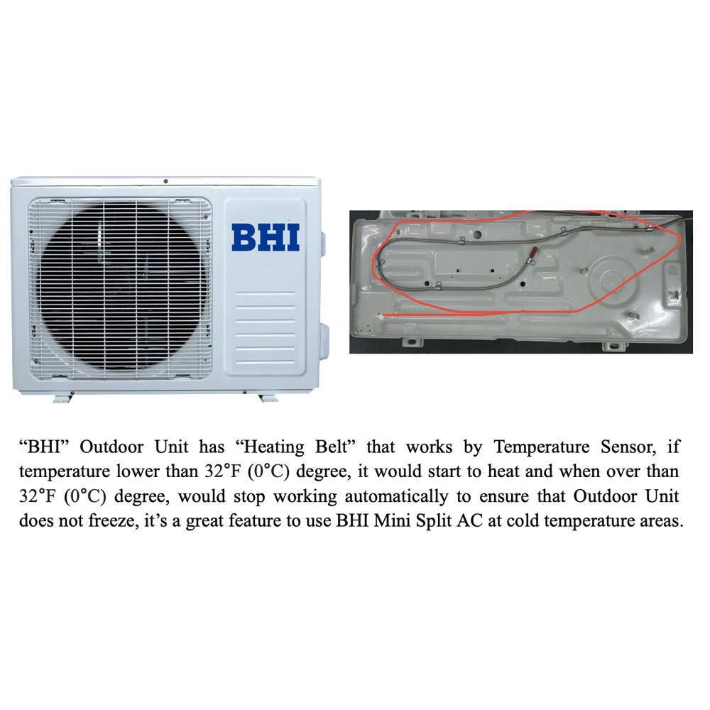 BHI BHI 12000 BTU Ductless Mini Split Air Conditioner with Heater and Remote