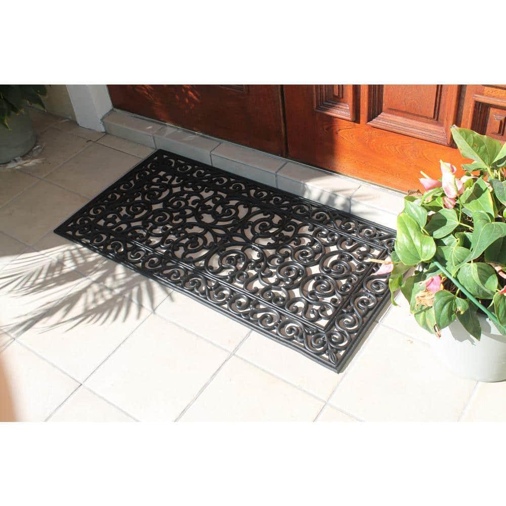 A1HC Extra Large Outdoor Floor Mat, Natural Rubber, 24" X 48", Ideal for Outside entryway, Dirt Shoe Scraper, Door mat for Indoor Outdoor, Mats for Entry, Patio, Busy Areas