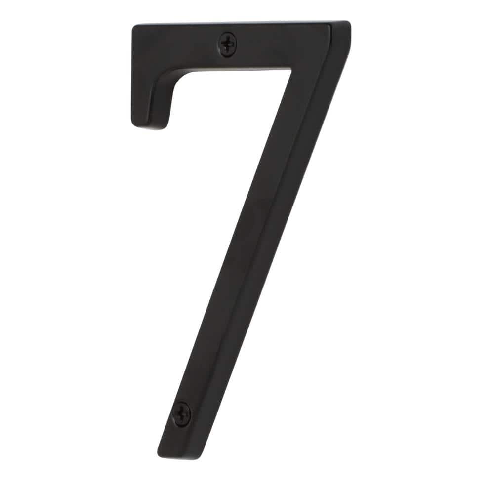 HASWARE House Number Sign 4 inch Modern Door Numbers Signage Plaque Street Home Address Numerals Zinc Alloy (7, Black)
