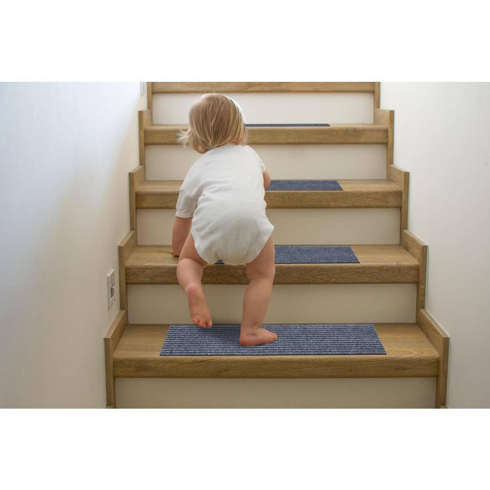 Lifesaver Non-Slip Rubberback Ribbed Design Indoor/Outdoor Stair Treads