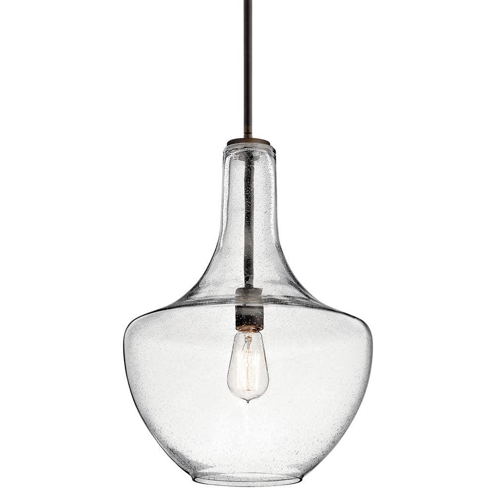 Kichler Everly 19.75" Transitional 1 Light Olde Bronze Pendant Light with Clear Glass