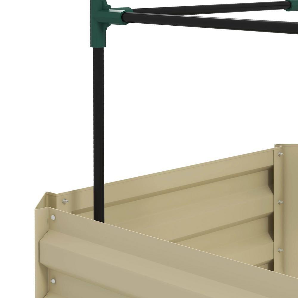 Galvanized Raised Garden Bed Kit, Outdoor Metal Elevated Planter Box with Safety Edging, Easy DIY Stock Tank for Growing Flowers, Herbs & Vegetables(6.4' x 2' x 1')