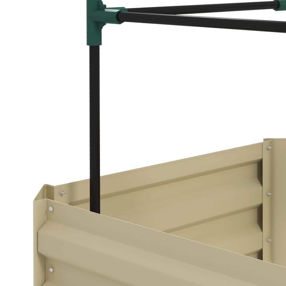 LoLado Kit de Cama de Jardín Elevada Galvanizada de 4.9' x 2' x 1', Macetero Elevado de Metal para Exteriores con Borde de Seguridad, Tanque de Almacenamiento Fácil de Usar para Cultivar Flores, Hierbas y Verduras, Verde