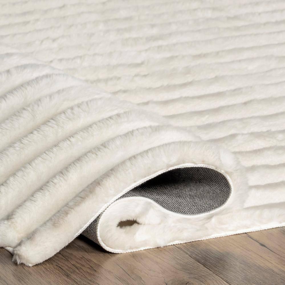 nuLOOM 2' x 6' Cozy Plush SuperiorWash Area Rug, Machine Washable, Non-Slip, Soft Fluffy Shag Carpet for Living Room Bedroom Nursery, Kai Off-white