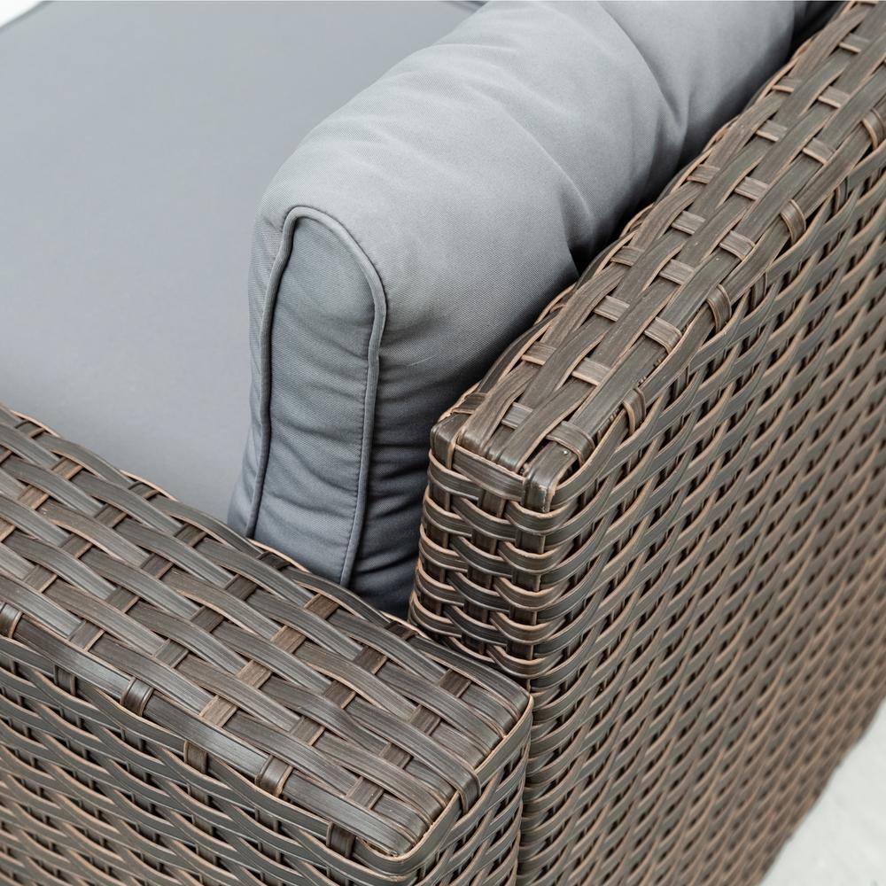 6-Piece Gray Cushioned Rattan Wicker Outdoor Sofa Set